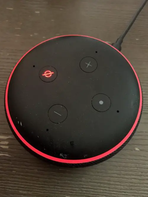 why is echo dot red 1