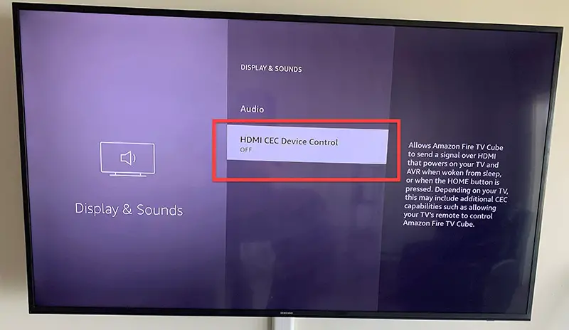 turn of hdmi cec to fix fire tv cube black screen