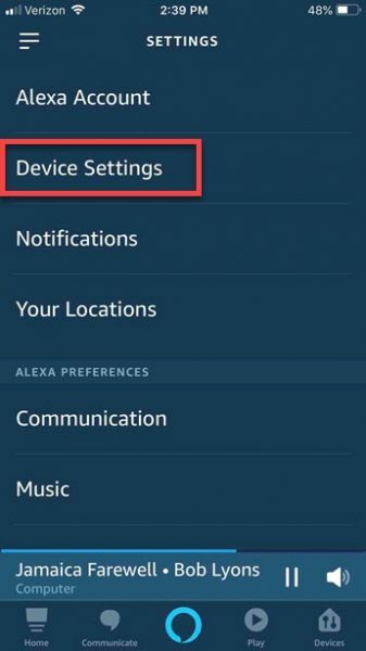 device settings