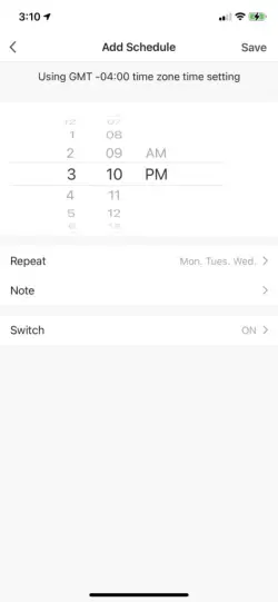 atomi smart app scheduling screen