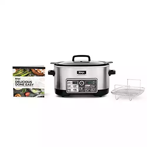 Ninja Auto-iQ Multi/Slow Cooker with 80-Pre-Programmed Auto-iQ Recipes for Searing, Slow Cooking, Baking and Steaming with 6-Quart Nonstick Pot (CS960)