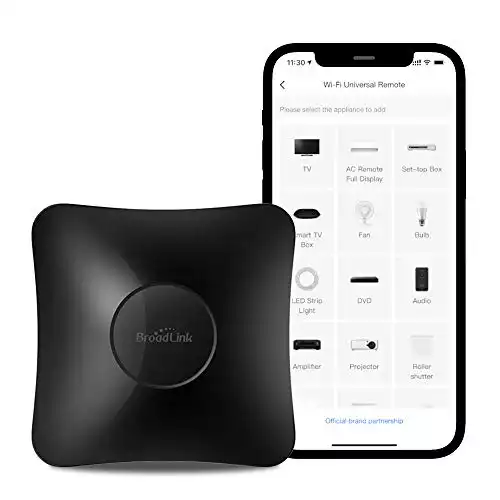 BroadLink RM4 pro IR and RF Universal Remote, All in One Hub Code Learning Wi-Fi Remote Control for TV Air Conditioner STB Audio, Curtain Motor, Works with Alexa, Google Home, IFTTT