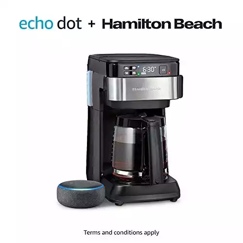 Hamilton Beach Works with Alexa Smart Coffee Maker with Echo Dot (3rd Gen)