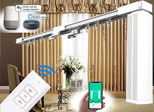 SimpleSmart - Remote Control Electric Curtain Tracks (3M / 119") - Alexa Smart Drape Rail System, Automated Motorized Drapery Rods, Easy to Control by Voice/Mobile apps/Remote/Timer [3M (119”)]...