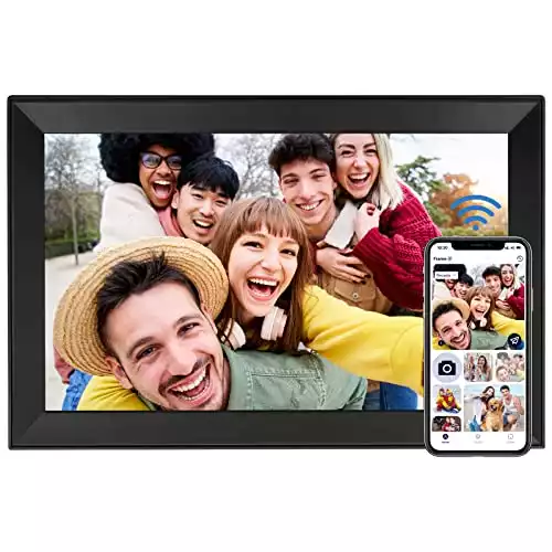 AEEZO 15.6 Inch WiFi Digital Picture Frame, Full HD Touchscreen Smart Digital Photo Frame with 32GB Storage, Auto-Rotate, Easy Setup to Share Photos or Videos via AiMOR APP, Wall Mountable