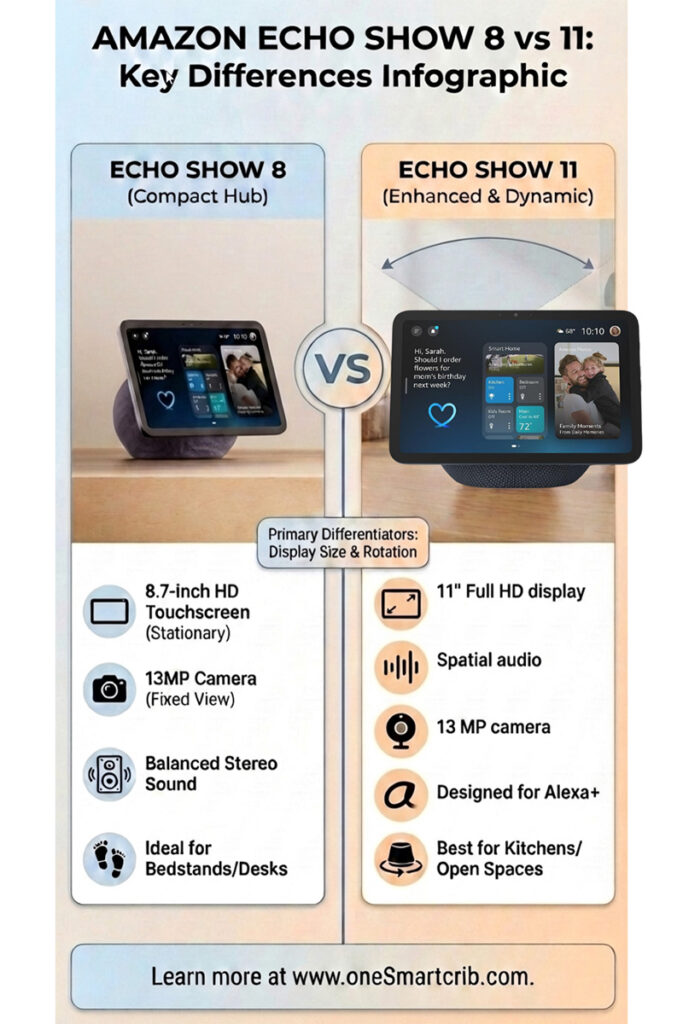 Echo Show 8 vs 11: New Alexa+ Display Battle (2026) - oneSmartcrib.com