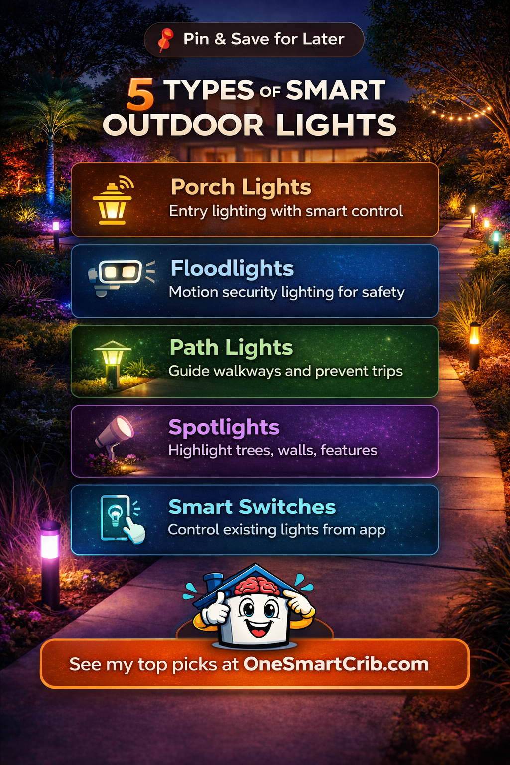 7 Best Smart Outdoor Lights for Home & Yard (2026) - oneSmartcrib.com