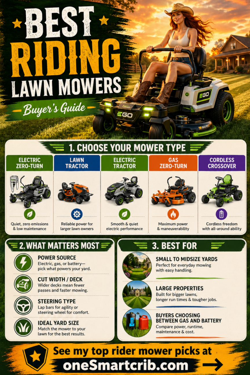 5 Best Riding Lawn Mowers for 2026 (Top Picks Tested) - oneSmartcrib.com