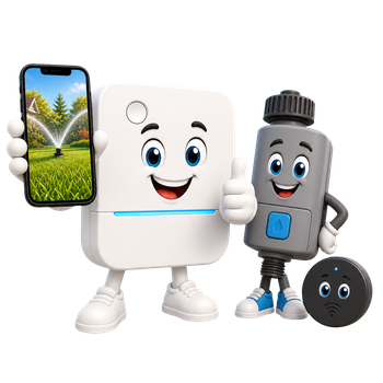 Cartoon for the Rachio 3 vs Smart Hose Timer comparison intro
