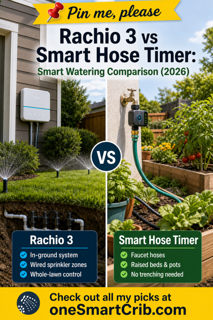 Pinterest pin for Rachio 3 vs Smart Hose Timer: Smart Watering Comparison (2026)