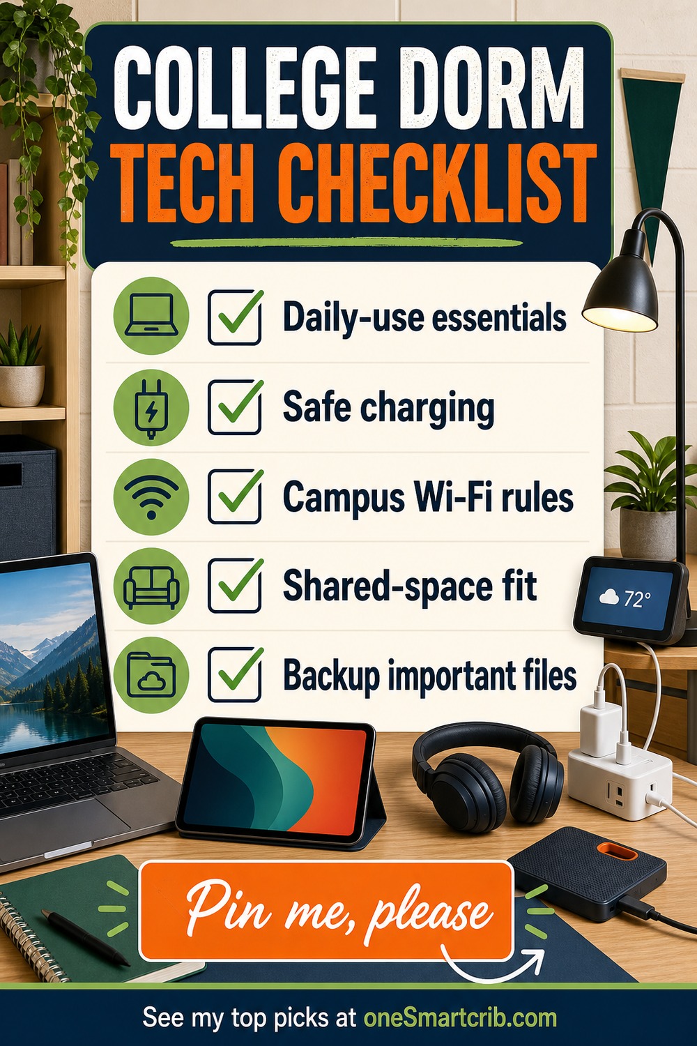 college dorm tech essentials buyer guide pin