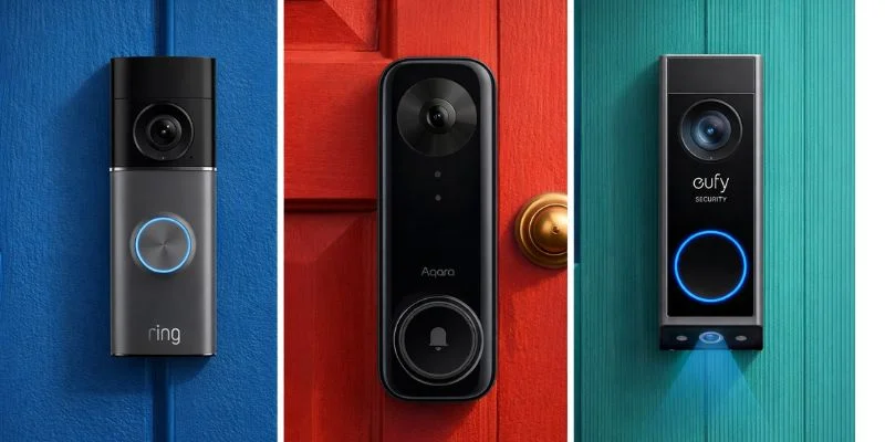 ring vs eufy vs aqara video doorbells banner