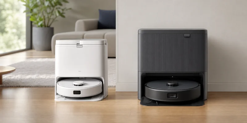 eufy and iRobot Roomba robot vacuums compared in a clean home